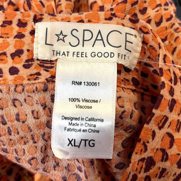 NWT L*Space Ashlyn Skirt Women's Size XL Swim Cover Up Orange Animal Print NEW - Picture 11 of 12